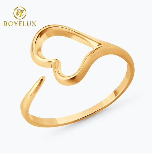 14K Gold Abstract Statement Ring for Women, Modern Sculptural Adjustable Band, Minimalist Luxury Jewelry.