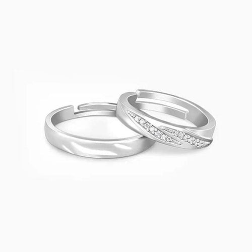 14K Gold Couple Rings Set, Diamond Matching Wedding Bands, His Hers Promise Rings