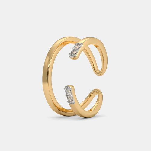 14K Gold Diamond Ear Cuff | No Piercing Helix Cartilage Earring